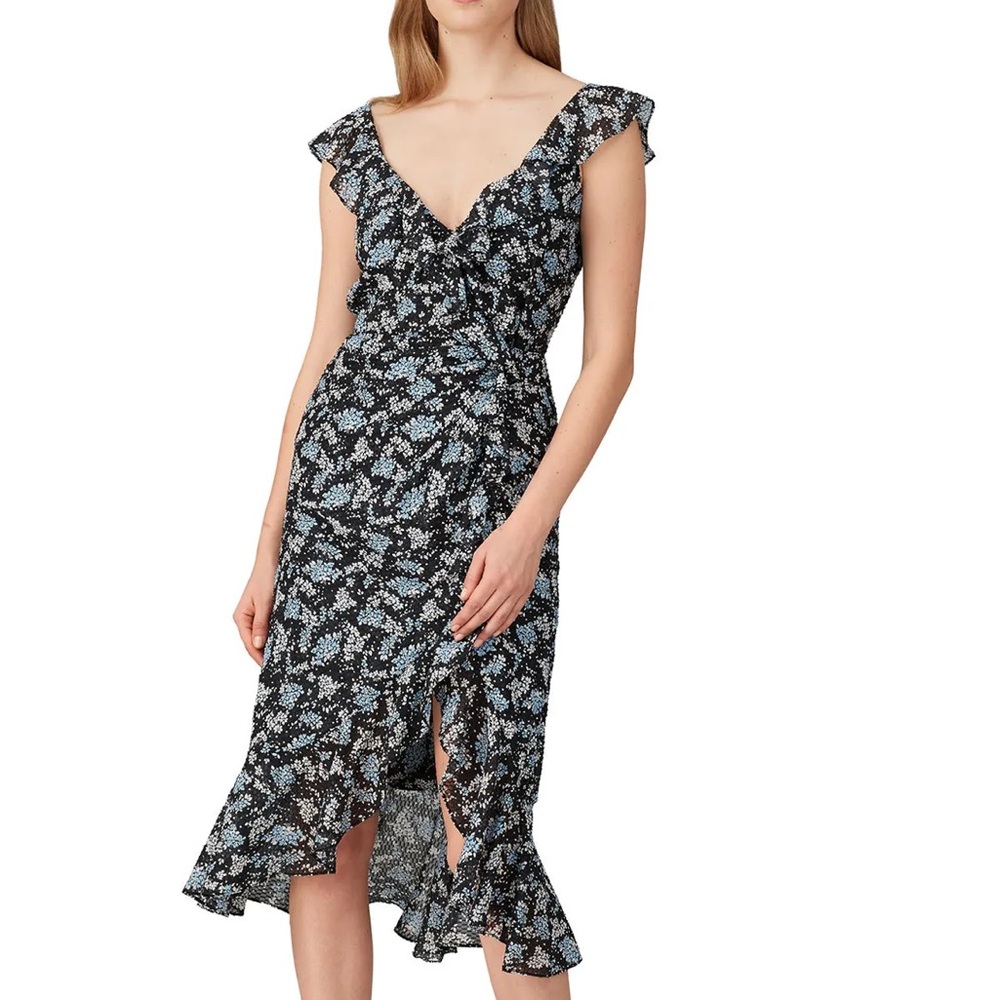 Veronica Beard Floral Amal Silk Dress Size 8